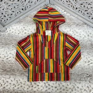 Boy + Girl serape sweater kids 2T native rainbow knit ruana toddler fiesta beach